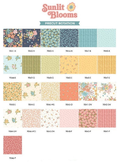 Maywood Studio Sunlit Blooms Fabric Collection HUGS Quilt Kit Finished Size: 60”x74” QSQ100% Cotton