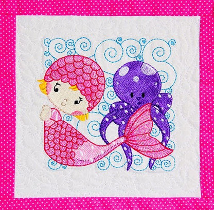 Purely Gates Mylar Curly Mermaids 12 Design Machine Embroidery CD w/Mylar Sheet (uses 5”x7” hoop)