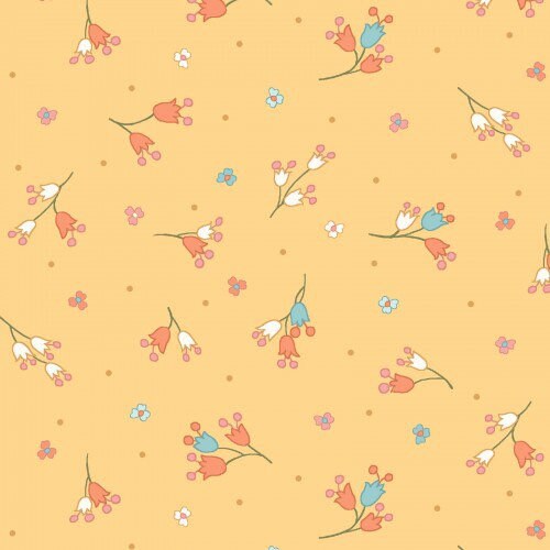 LAST BOLT!! Maywood Studios Sunlit Blooms Fabric Collection Blooming Buds on Yellow MAS9845-S QSQ100% Cotton