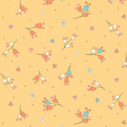 LAST BOLT!! Maywood Studios Sunlit Blooms Fabric Collection Blooming Buds on Yellow MAS9845-S QSQ100% Cotton