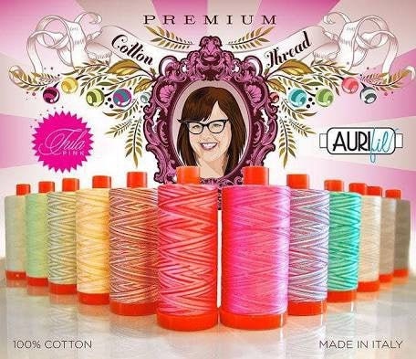 LAST ONE! Aurifil Tula Pink Premium Set (12 LG 50wt Thread Spools 1422YD each)