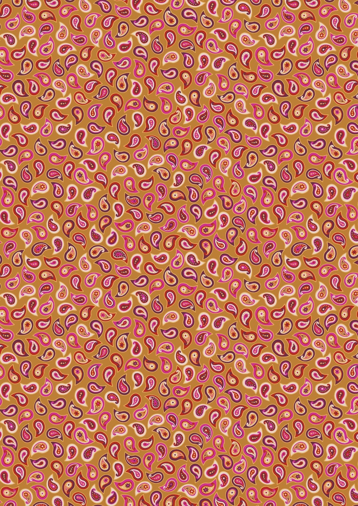 Lewis & Irene Soraya Fabric Collection Small Paisley on Yellows Premium 100% Cotton Quilt Shop Quality Fabrics