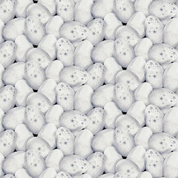 Henry Glass Farm Raised Fabric Collection Speckled Eggs on White QSQ100% Cotton