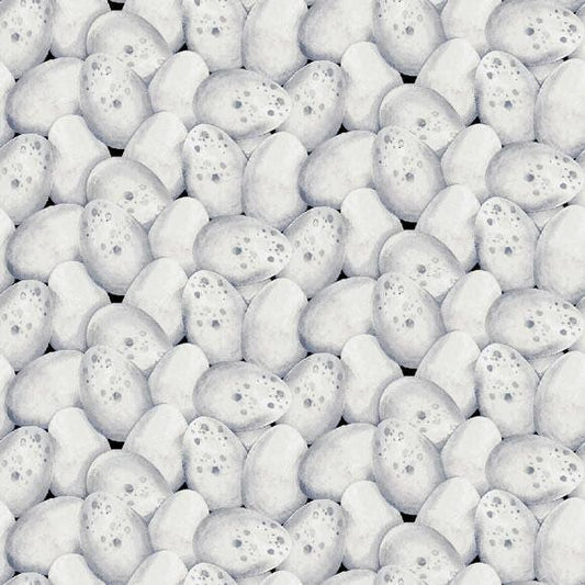 Henry Glass Farm Raised Fabric Collection Speckled Eggs on White QSQ100% Cotton