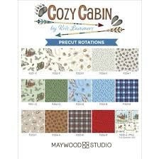 Maywood Studio Cozy Cabin Fabric Collection Checkered on Cream QSQ100% Cotton