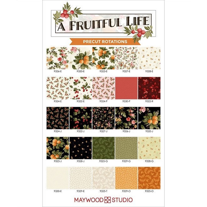 Maywood Studio A Fruitful Life Fabric Collection Berries on Pink QSQ100% Cotton