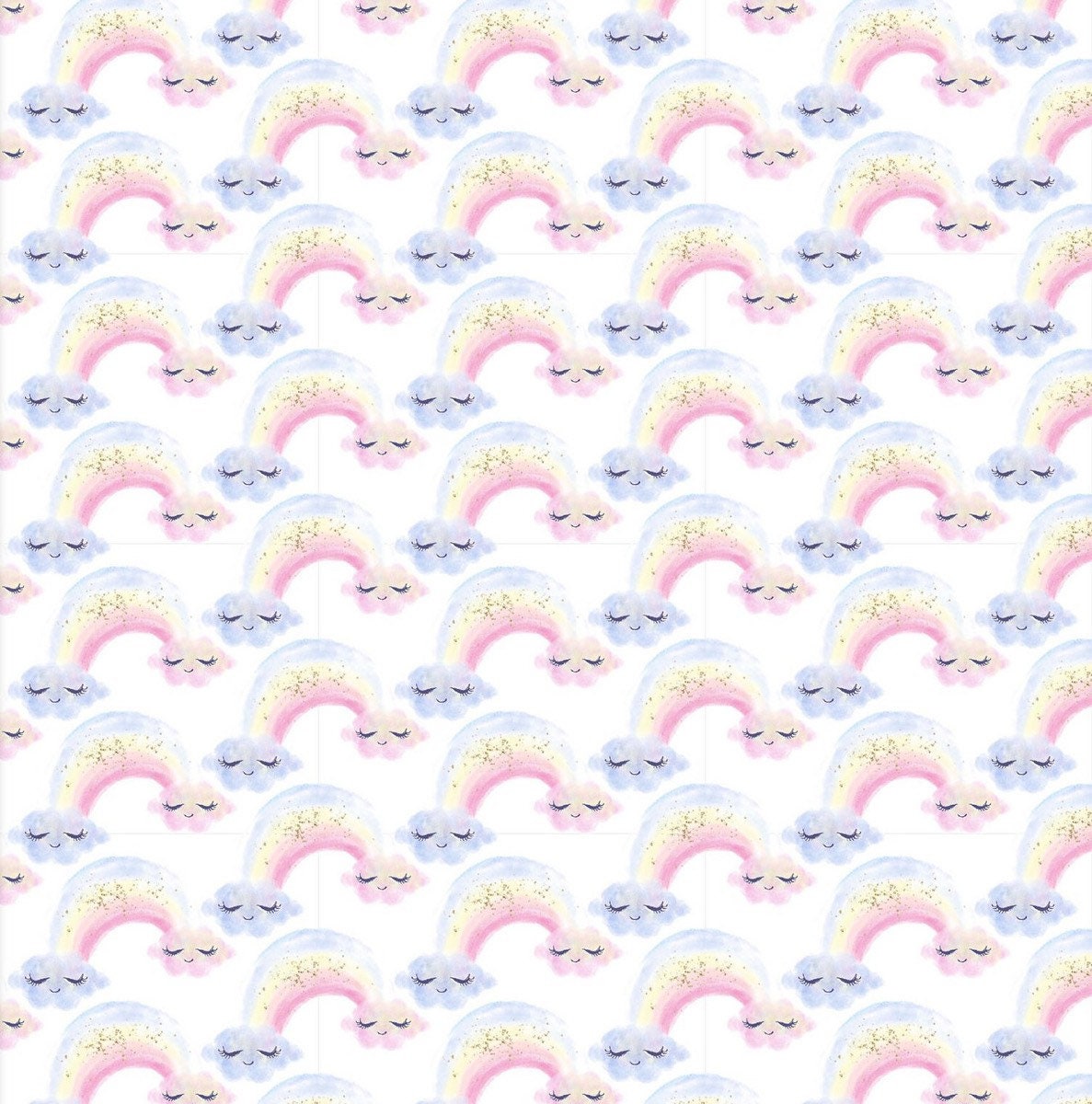 3Wishes Unicorn Utopia Fabric Collection Rainbows on Cream Premium 100% Cotton Quilt Shop Quality Fabrics