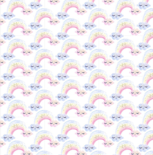 3Wishes Unicorn Utopia Fabric Collection Rainbows on Cream Premium 100% Cotton Quilt Shop Quality Fabrics