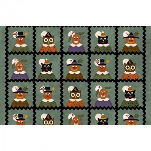 Maywood Studio Happy Jacks & Friends Flannel Fabric Collection 24”x44” Panel on Green QSQ100% Cotton Flannel