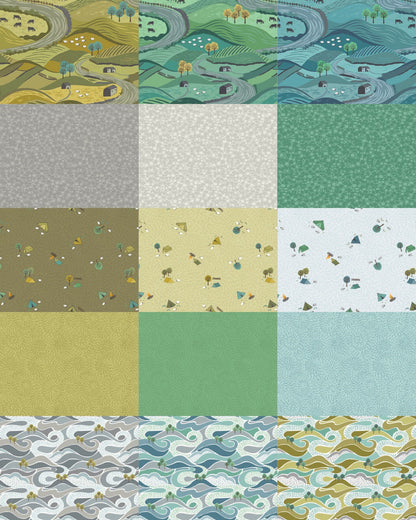 LAST BOLT! Lewis & Irene Littondale Fabric Collection Camping on Pale Summer Grass Premium 100% Cotton Quilt Shop Quality Fabrics