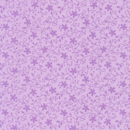 Fabri Quilt Church Kitchen Ladies Fabric Collection Flowers on Purple QSQ100% Cotton