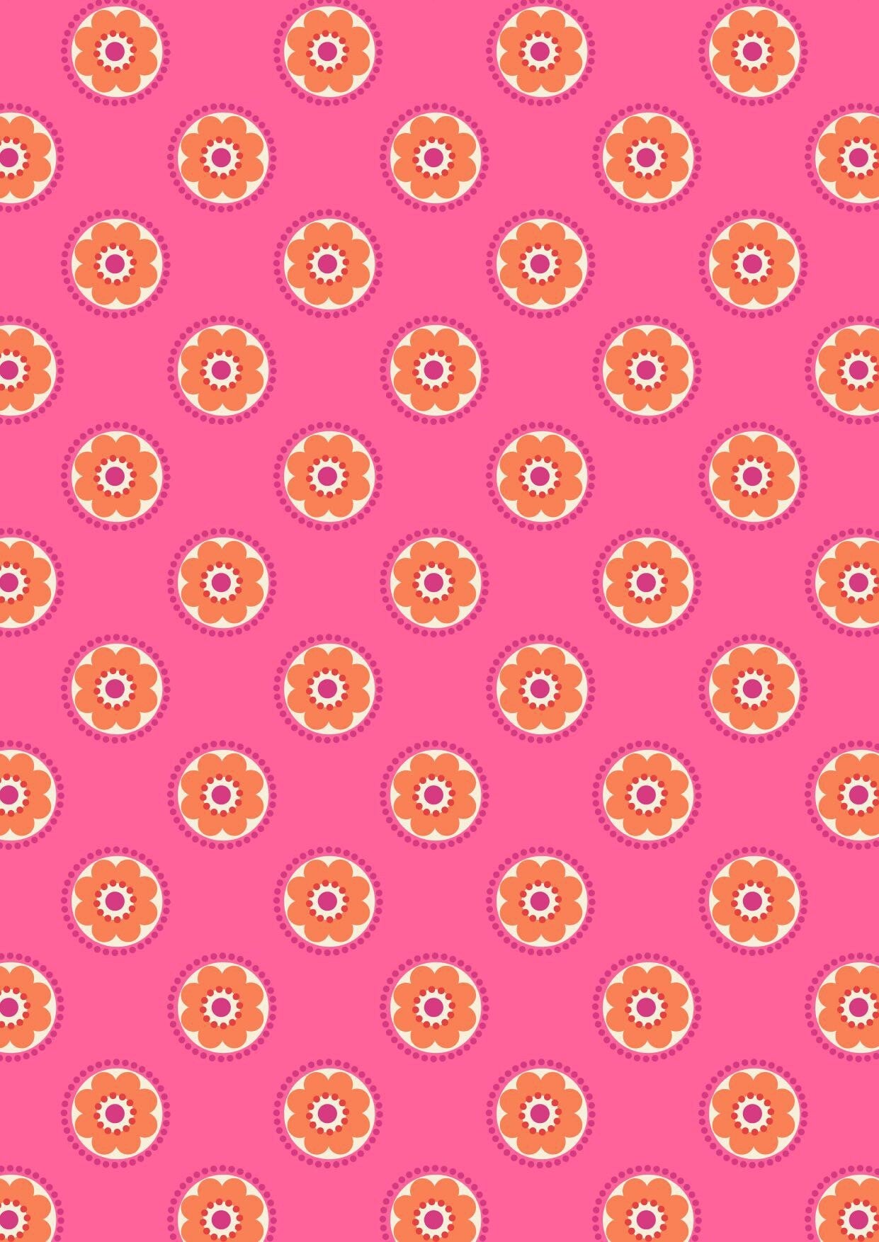 Lewis & Irene Flower Child Fabric Collection Funky Daisies on Pink Premium 100% Cotton Quilt Shop Quality fabrics