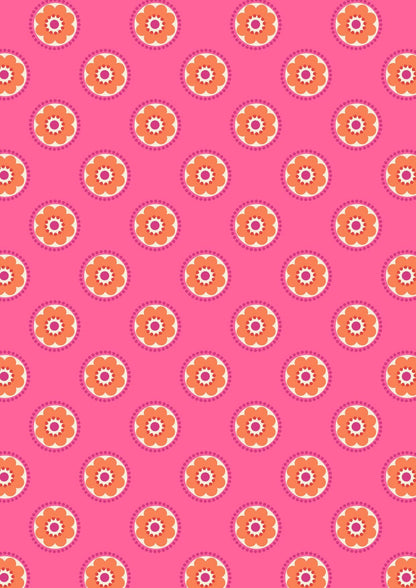 Lewis & Irene Flower Child Fabric Collection Funky Daisies on Pink Premium 100% Cotton Quilt Shop Quality fabrics