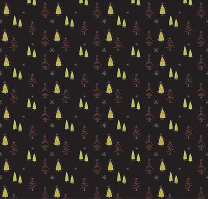 LAST BOLT!! Riley Blake Merry Little Christmas Fabric Collection Trees on Black Premium 100% Cotton Quilt Shop Quality Fabrics