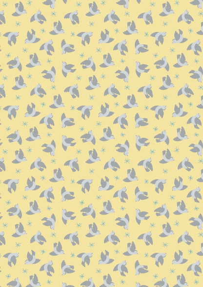 RETIRED! Lewis & Irene Oh Darling! Fabric Collection Flying Bluebirds on Lemon Premium 100% Cotton Quilt Shop Quality Fabrics