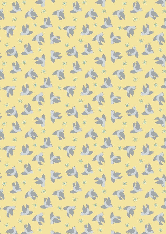 RETIRED! Lewis & Irene Oh Darling! Fabric Collection Flying Bluebirds on Lemon Premium 100% Cotton Quilt Shop Quality Fabrics