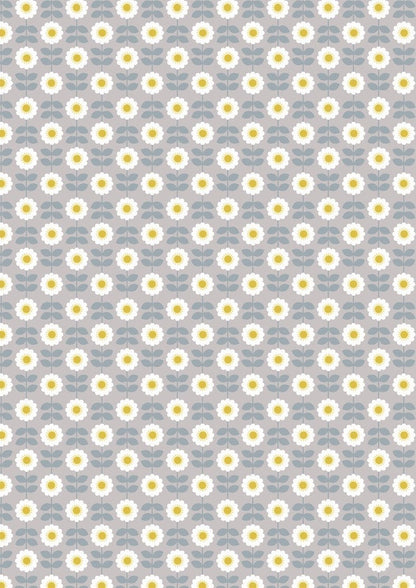 RETIRED! Lewis & Irene Love Me Love Me Not Fabric Collection Retro Daisies on Mid Grey Premium 100% Cotton Quilt Shop Quality Fabrics