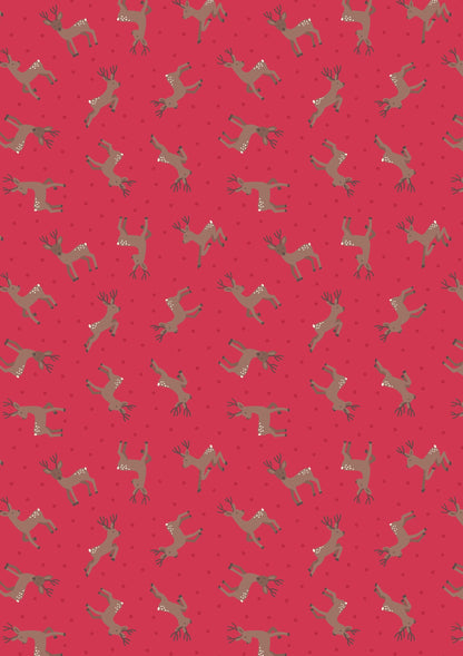 LAST BOLT! Lewis & Irene Small Things Country Creatures Fabric Collection Deer on Red Premium 100% Cotton Quilt Shop Quality Fabrics