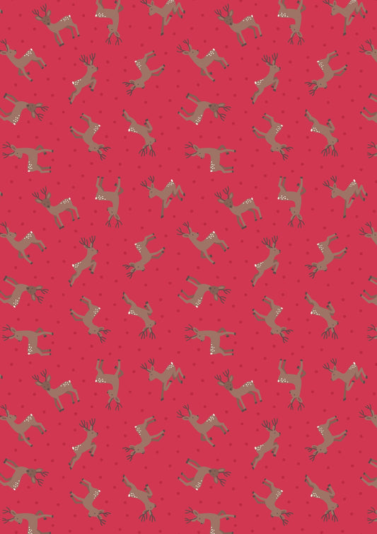 LAST BOLT! Lewis & Irene Small Things Country Creatures Fabric Collection Deer on Red Premium 100% Cotton Quilt Shop Quality Fabrics