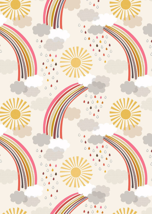 LAST BOLT!! Lewis & Irene Rainbows Fabric Collection Calming Rainbows on Cream Premium 100% Cotton Quilt Shop Quality Fabrics