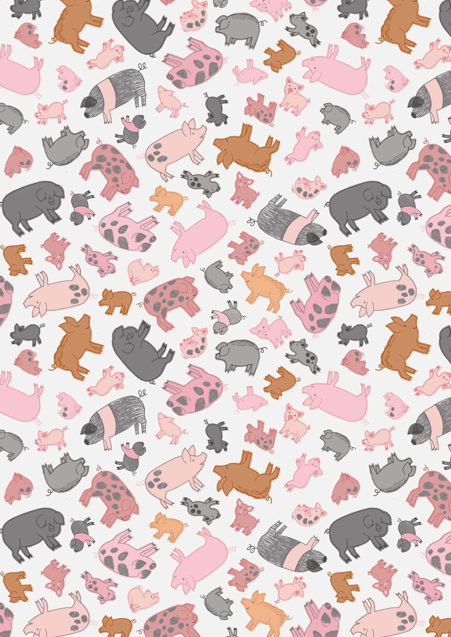 LAST BOLT!! Lewis & Irene Piggy Tails Fabric Collection Piggies on Cream Premium 100% Cotton Quilt Shop Quality Fabrics