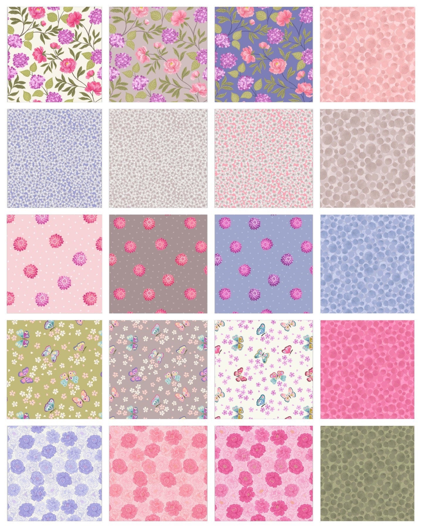 Lewis & Irene’s Love Blooms Fabric Collection Dahlias and Hearts on Pale Pink Premium 100% Cotton Quilt Shop Quality Fabrics