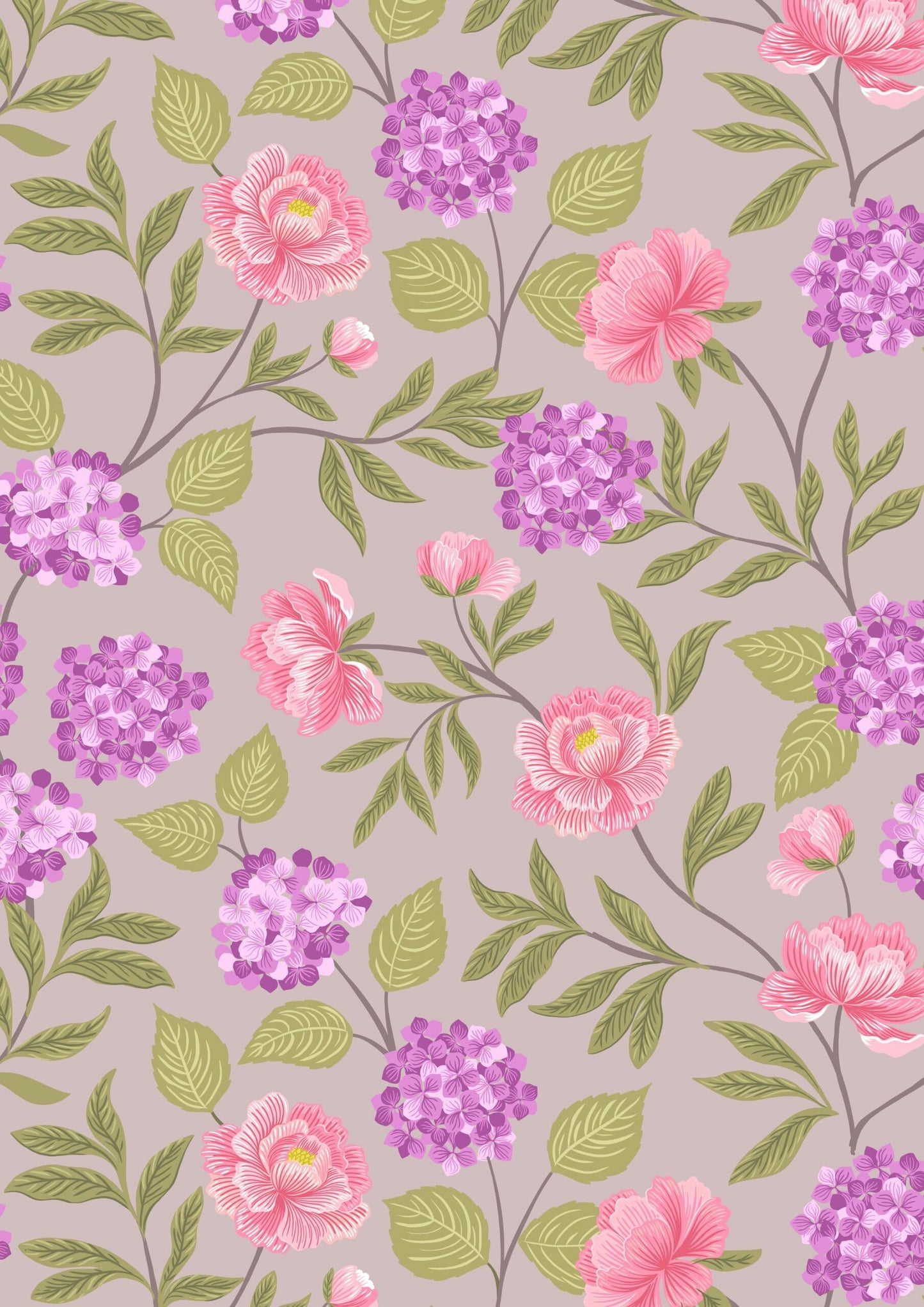 Lewis & Irene’s Love Blooms Fabric Collection Peony and Hydrangea on Natural Premium 100% Cotton Quilt Shop Quality Fabrics