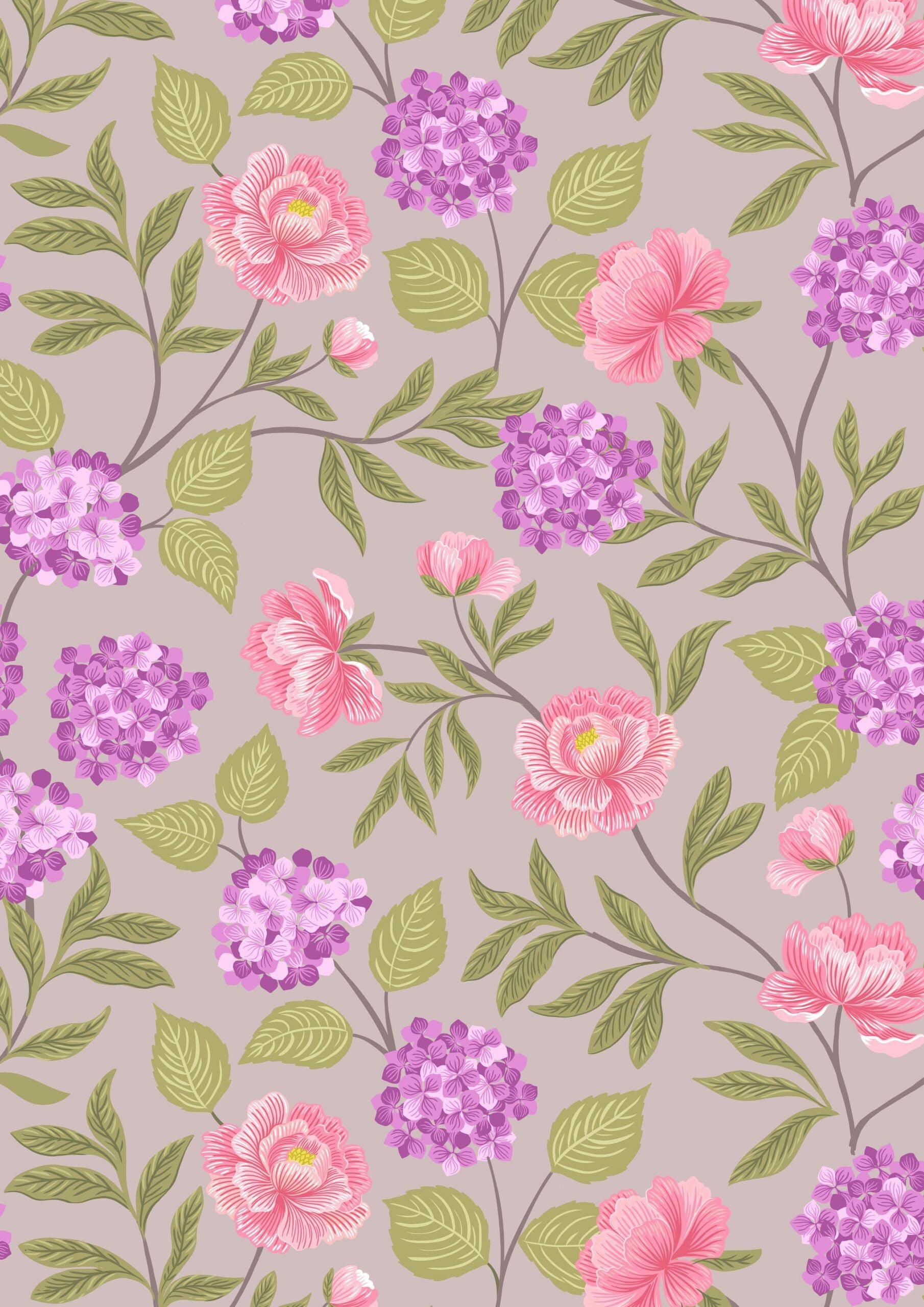 Lewis & Irene’s Love Blooms Fabric Collection Peony and Hydrangea on Natural Premium 100% Cotton Quilt Shop Quality Fabrics