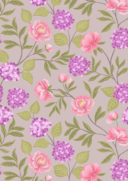 Lewis & Irene’s Love Blooms Fabric Collection Peony and Hydrangea on Natural Premium 100% Cotton Quilt Shop Quality Fabrics