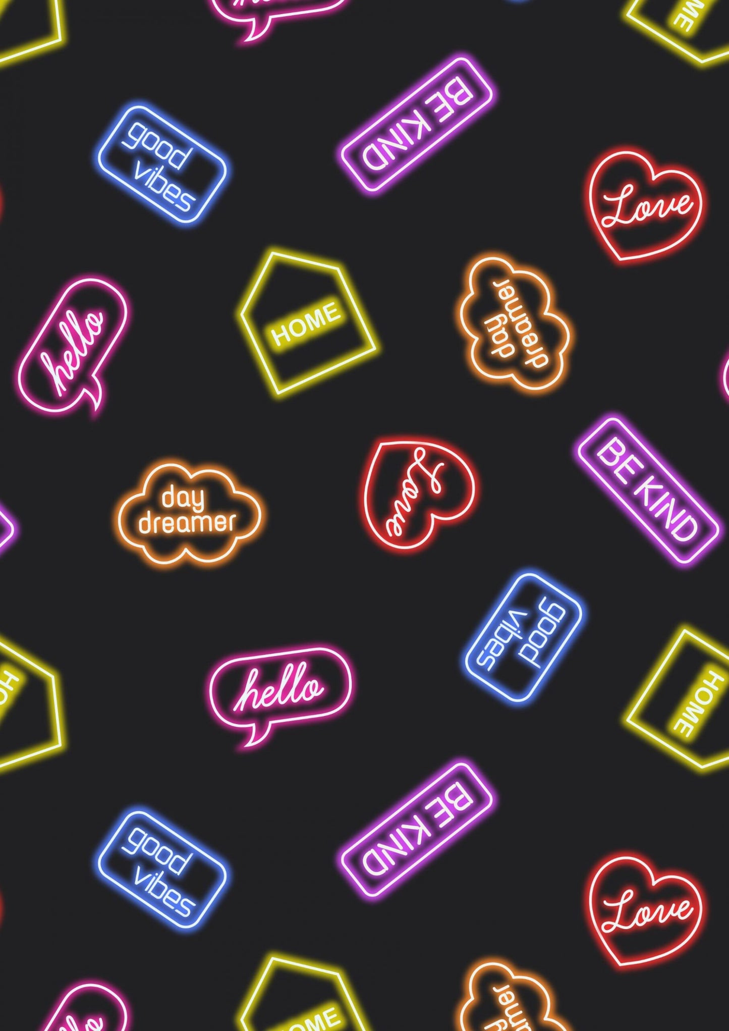 GLOWING FABRICS!! Lewis & Irene Small Things Glow Fabric Collection Glowing Neon Signs on Black Premium 100% Cotton Fabrics