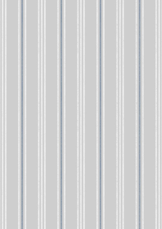 Lewis & Irene Thalassophile Fabric Collection Coastal Stripe on Light Grey Premium 100% Cotton Quilt Shop Quality Fabrics