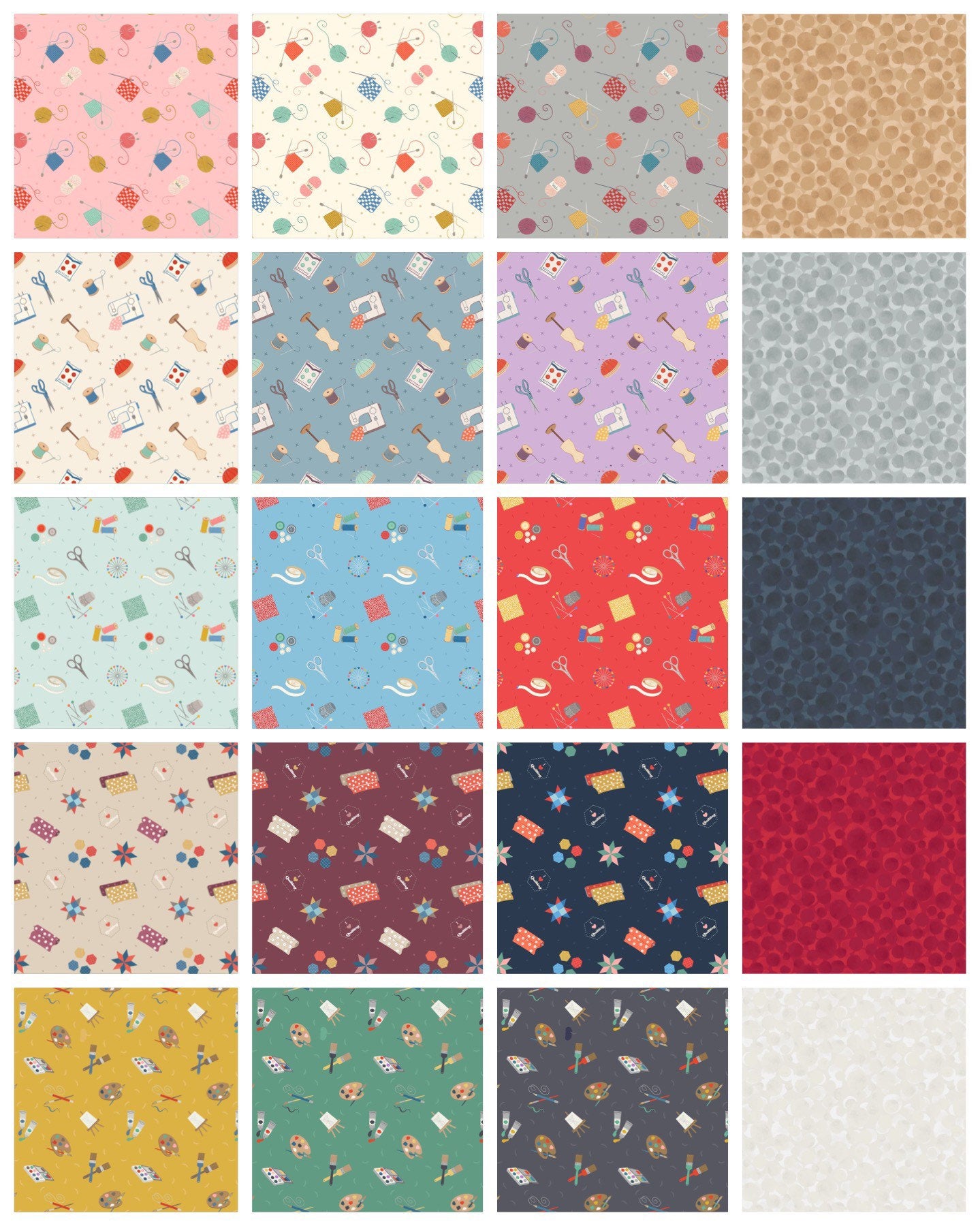 Lewis & Irene Small Things Crafts Fabric Collection 20 Piece Fat Quarter Bundle (No Repeats) Premium 100% Cotton Quilt Shop Quality Fabrics