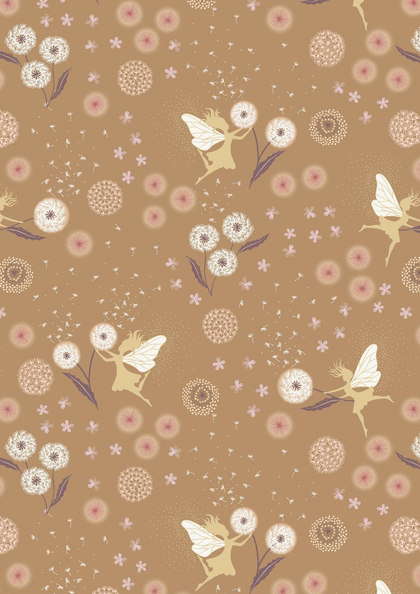 Lewis & Irene Fairy Clocks Fabric Collection Gold Metallic Fairy Clocks on Deep Gold Premium 100% Cotton Quilt Shop Quality Fabrics