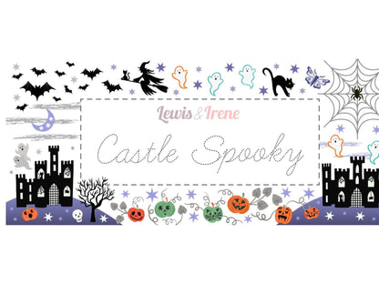 GLOWING FABRIC!! Lewis & Irene Castle Spooky Fabric Collection Quilt Kit #2 Finished Size: 60"x72" Premium 100% Cotton Fabrics