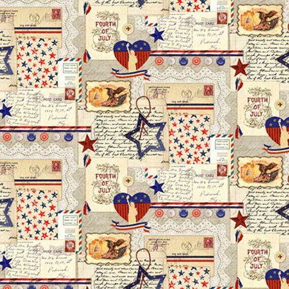 Springs Creative Patriotic Thoughts Fabric Collection Patriotic Thoughts on Cream Premium 100% Cotton Quilt Shop Quality Fabrics