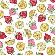 RETIRED! Maywood Studio Kimberbell Lil Sprout Flannel Fabric Collection Fruit on Cream QSQ100% Cotton Flannel