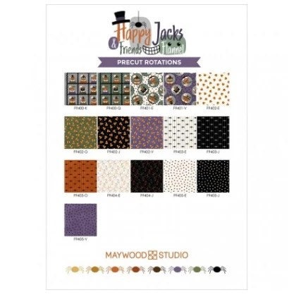 Maywood Studio Happy Jacks & Friends Flannel Fabric Collection Spiders on Black QSQ100% Cotton Flannel