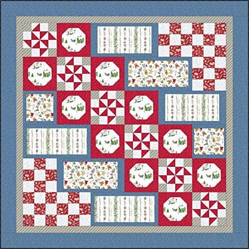 LAST RESTOCK! Maywood Studio Christmas Joy Fabric Collection Santa's Stocking Fillers Quilt Kit Premium 100% Cotton Flannel 74”x74”