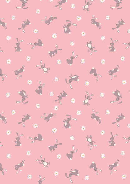 LAST BOLT! Lewis & Irene Bunny Hop Fabric Collection Bunny on Pink Premium 100% Cotton Quilt Shop Quality Fabrics