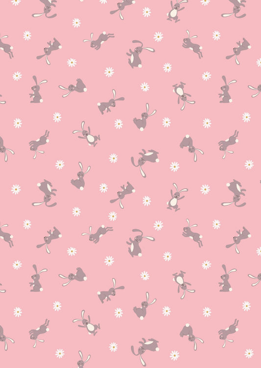 LAST BOLT! Lewis & Irene Bunny Hop Fabric Collection Bunny on Pink Premium 100% Cotton Quilt Shop Quality Fabrics