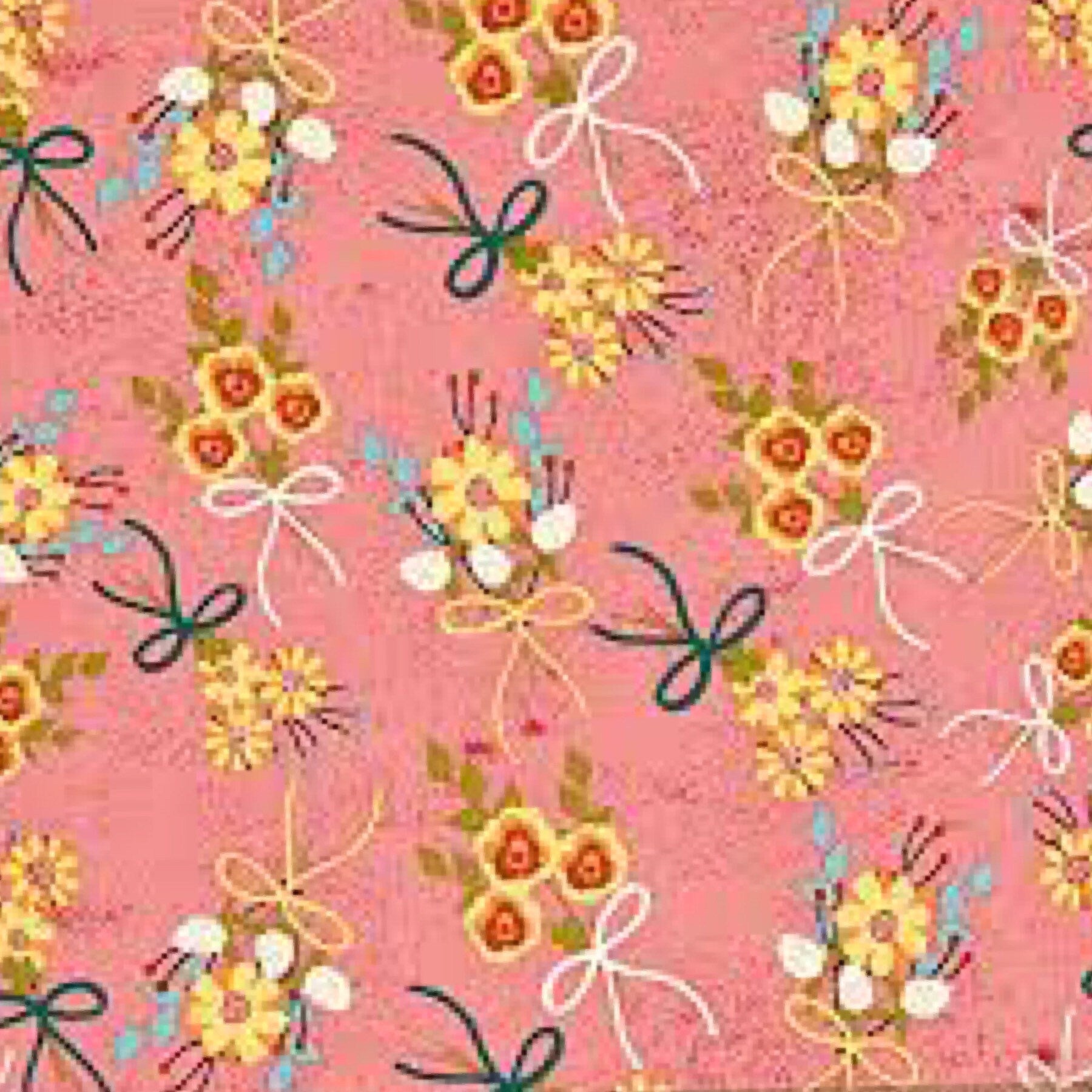 LAST BOLT! Riley Blake Strawberry Jam Fabric Collection Bouquets on Dark Pink Premium 100% Cotton Quilt Shop Quality Fabrics