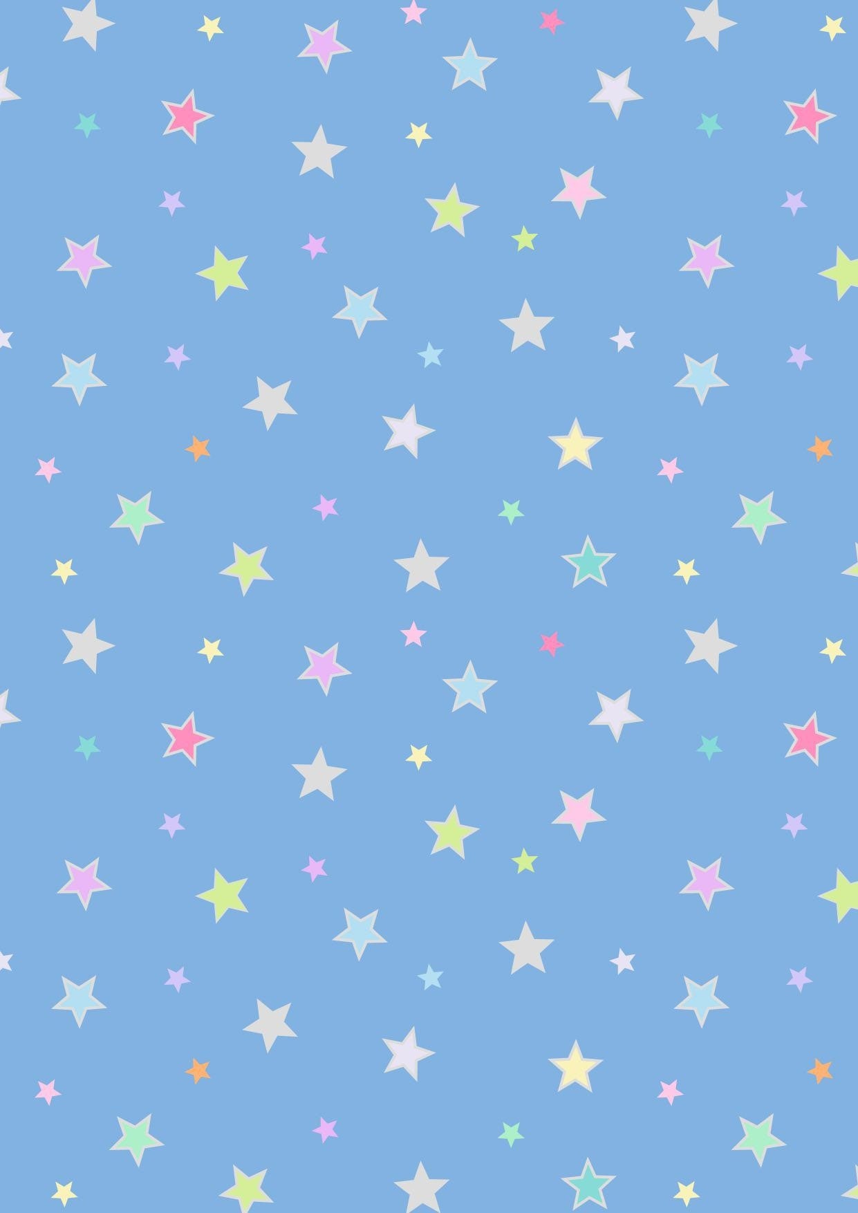 LAST BOLT! Lewis & Irene Rainbows Fabric Collection Silver Metallic Calming Stars on Blue Premium 100% Cotton Quilt Shop Quality Fabrics