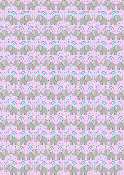 Lewis & Irene Rainbows Fabric Collection Elephants on Light Lilac Premium 100% Cotton Quilt Shop Quality Fabrics