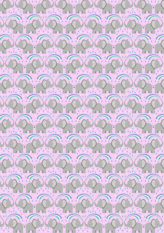 Lewis & Irene Rainbows Fabric Collection Elephants on Light Lilac Premium 100% Cotton Quilt Shop Quality Fabrics