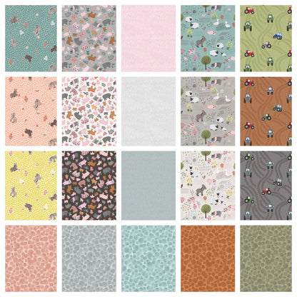 LAST BOLT! Lewis & Irene Piggy Tails Fabric Collection Piggies on Grey Premium 100% Cotton Quilt Shop Quality Fabrics