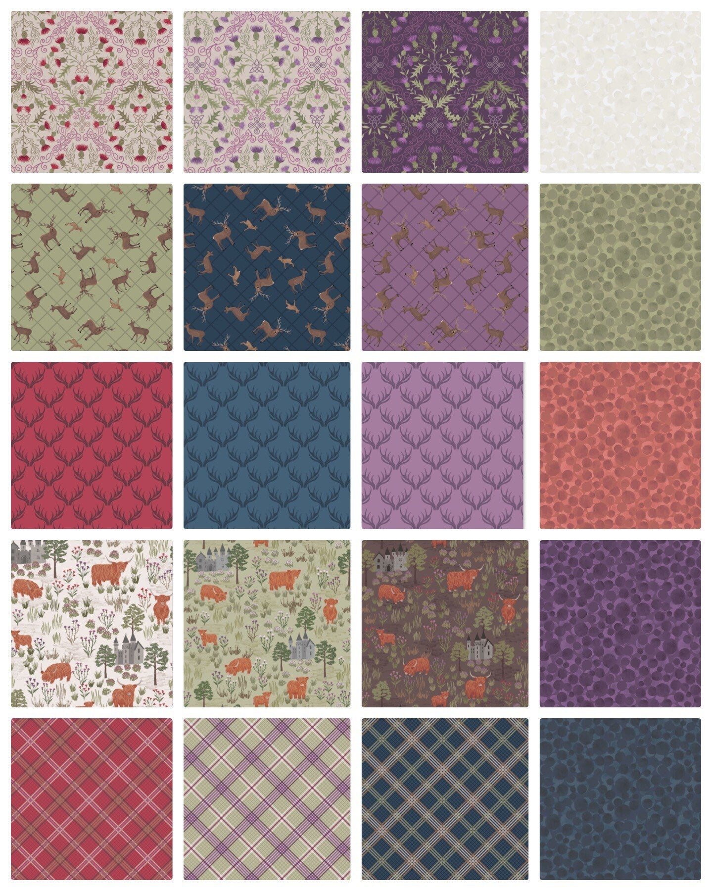 LAST BOLT!! Lewis & Irene Loch Lewis Fabric Collection Deer Check on Purple Premium 100% Cotton Quilt Shop Quality Fabrics