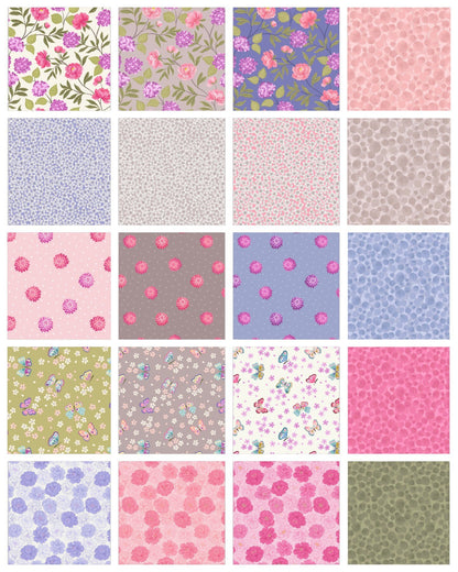 RETIRED! Lewis & Irene’s Love Blooms Fabric Collection Petals on Forget-Me-Not Blue Premium 100% Cotton Quilt Shop Quality Fabrics