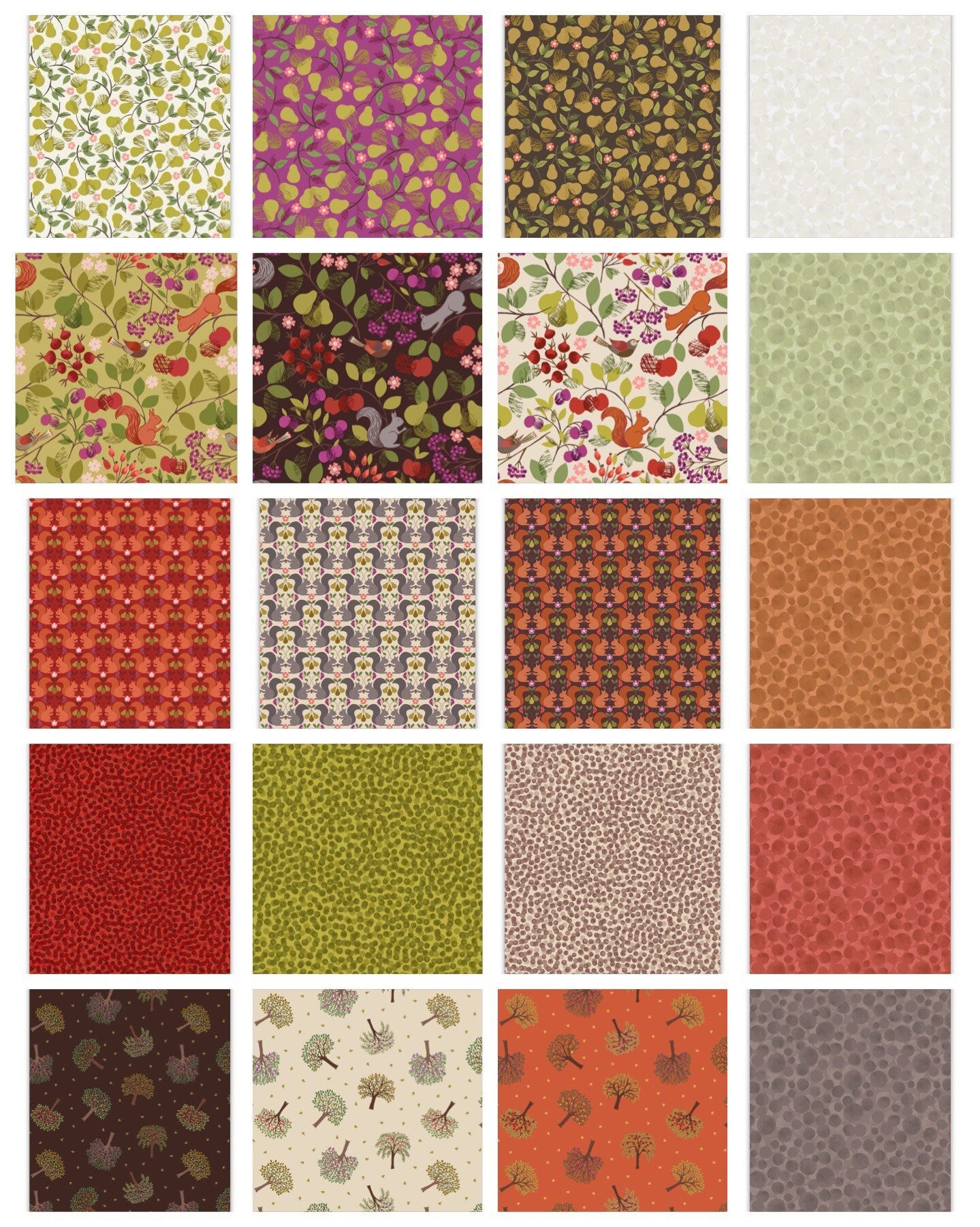 Lewis & Irene The Orchard Fabric Collection Abstract Berries on Cream Premium 100% Cotton Quilt Shop Quality Fabrics