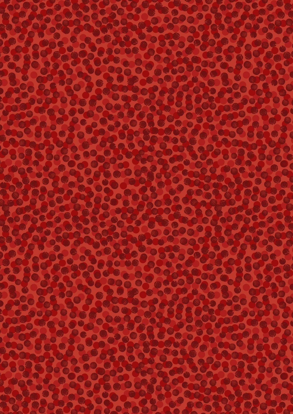 LAST BOLT! Lewis & Irene The Orchard Fabric Collection Abstract Berries on Red Premium 100% Cotton Quilt Shop Quality Fabrics