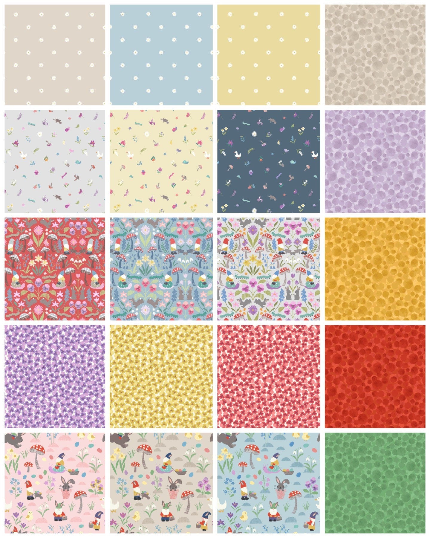 LAST ONE!! Lewis & Irene Jolly Spring Fabric Collection 20 Piece Fat Quarter Bundle QSQ100% Cotton